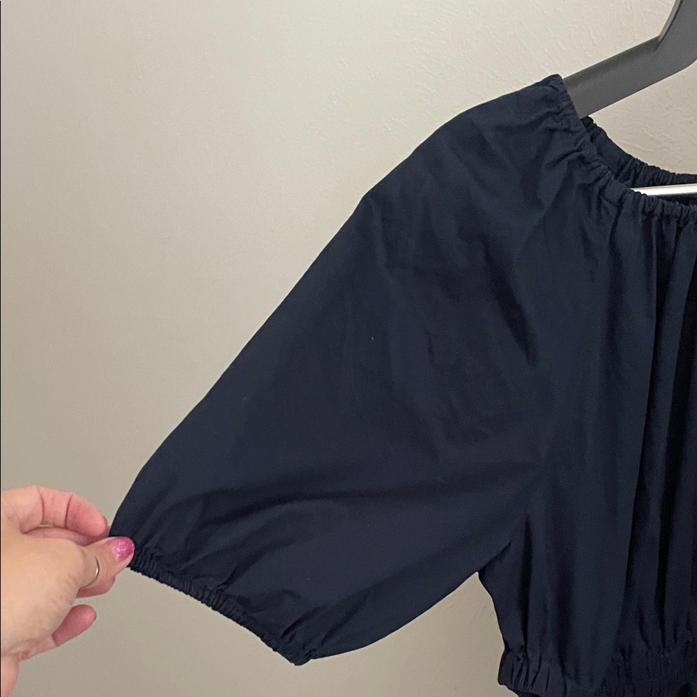 Old Navy Women's Navy Dress with Cut Out Waist - Picture 6 of 8